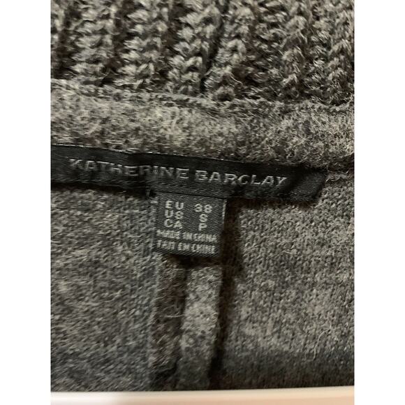 Katherine Barclay Womens Wool Blazer Sz S Gray Button Layer Belt Cardigan Career - Picture 8 of 16